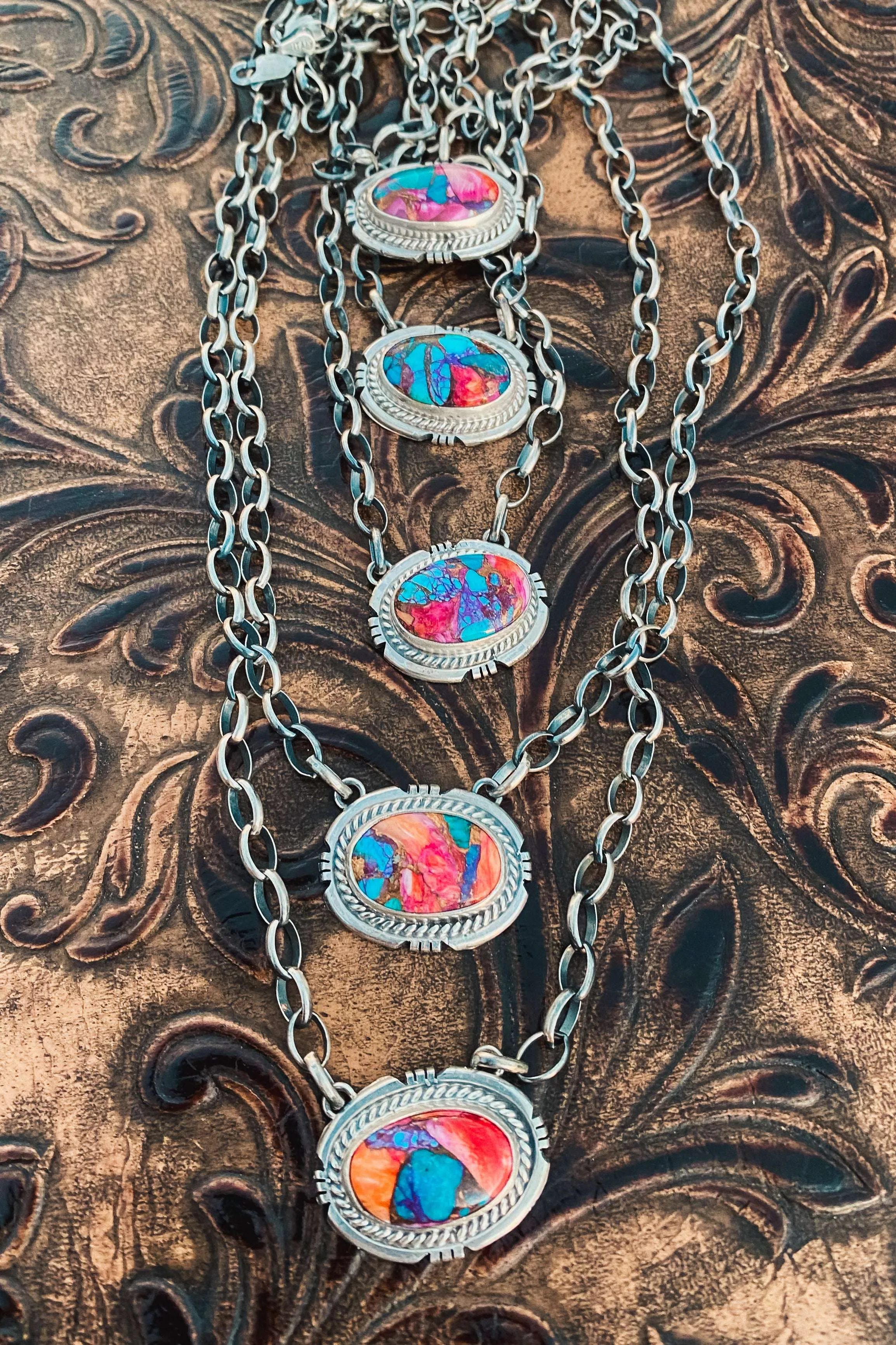 Sunset At The Rodeo Sherbet Mohave Necklace