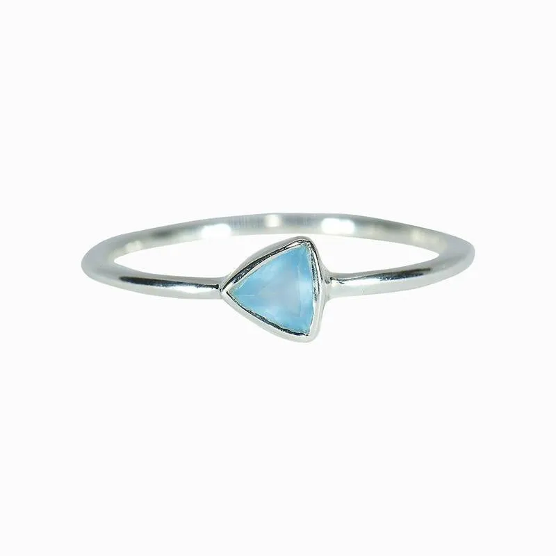 TRIANGLE CHALCEDONY RING | STERLING SILVER