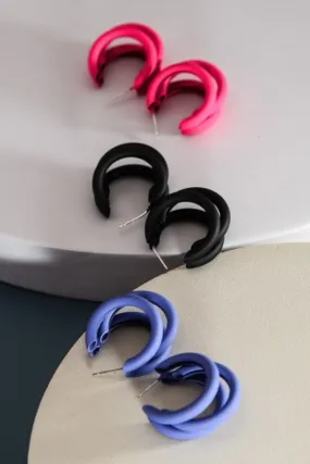 TRIPLE MATTE HOOP EARRINGS