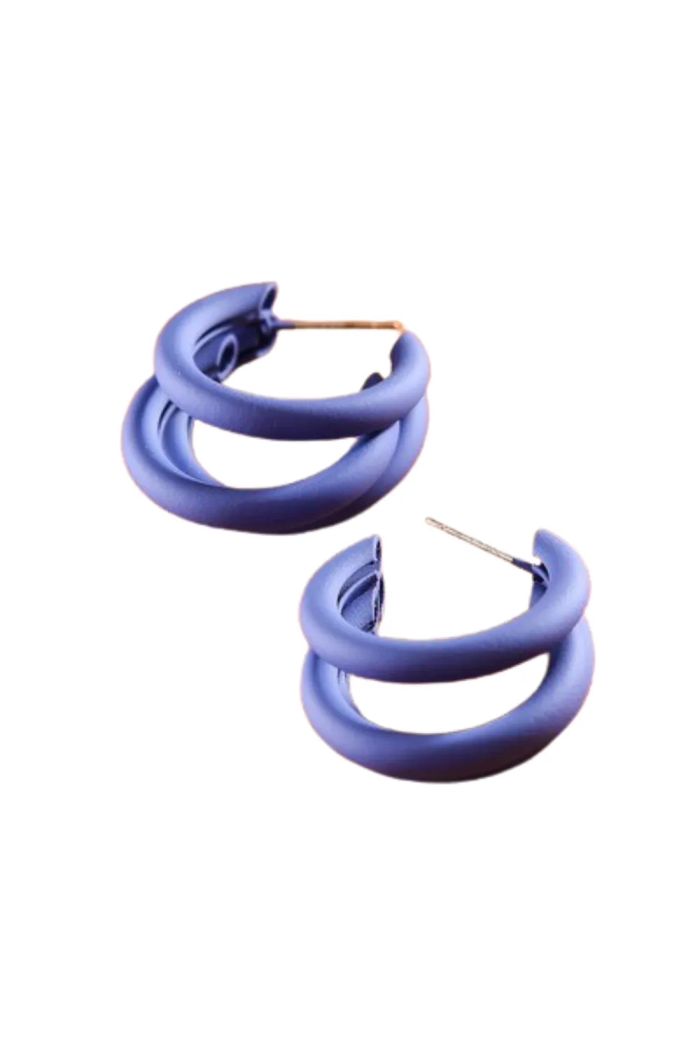 TRIPLE MATTE HOOP EARRINGS