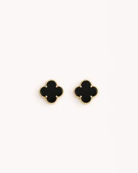 VANESSA EARRINGS - BLACK-GOLD