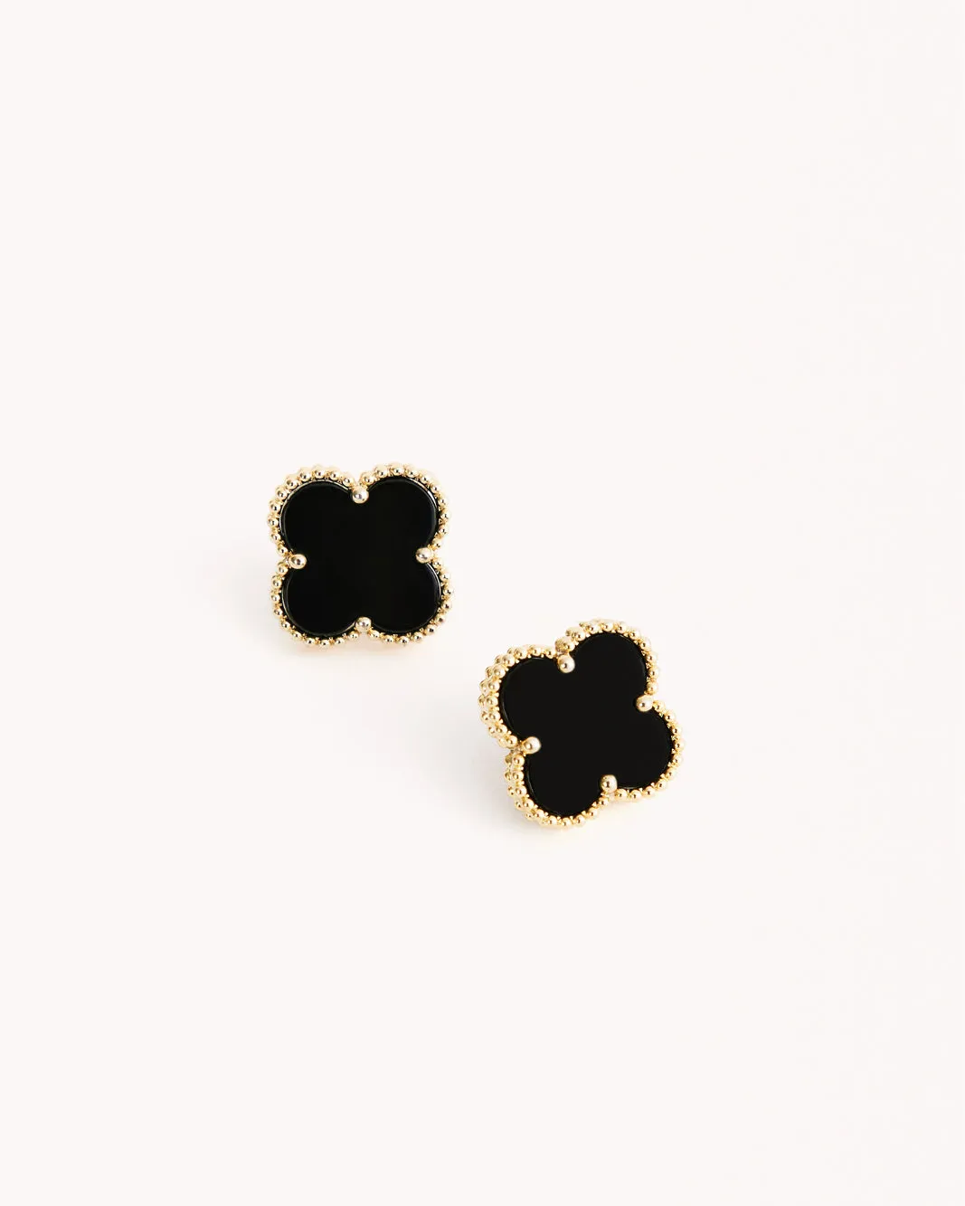 VANESSA EARRINGS - BLACK-GOLD