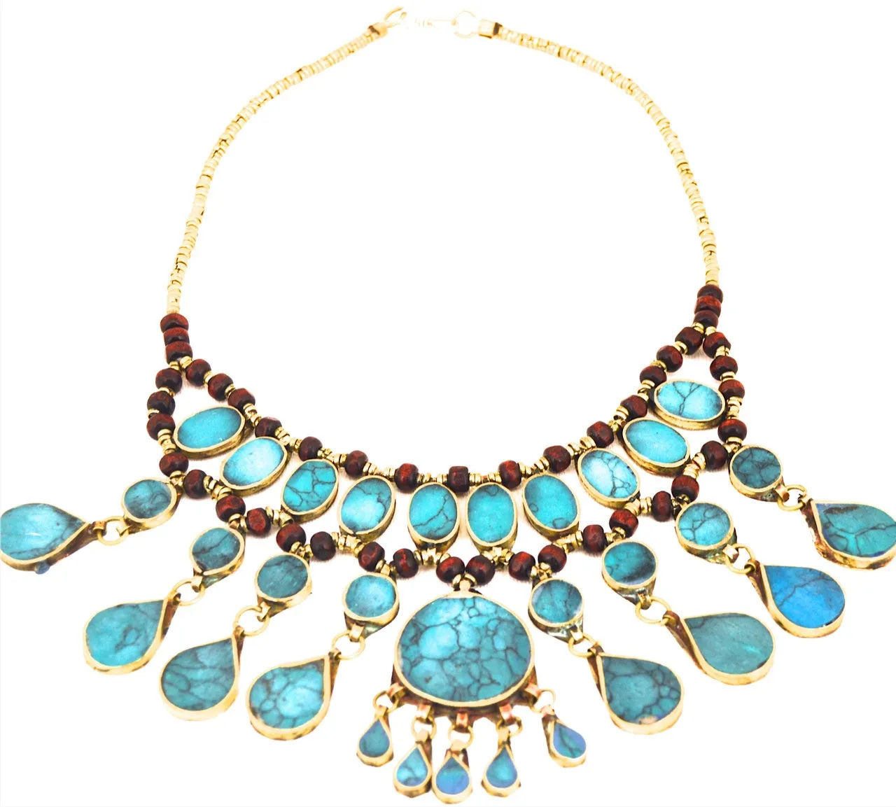 Vintage Blue Turquoise Statement Necklace