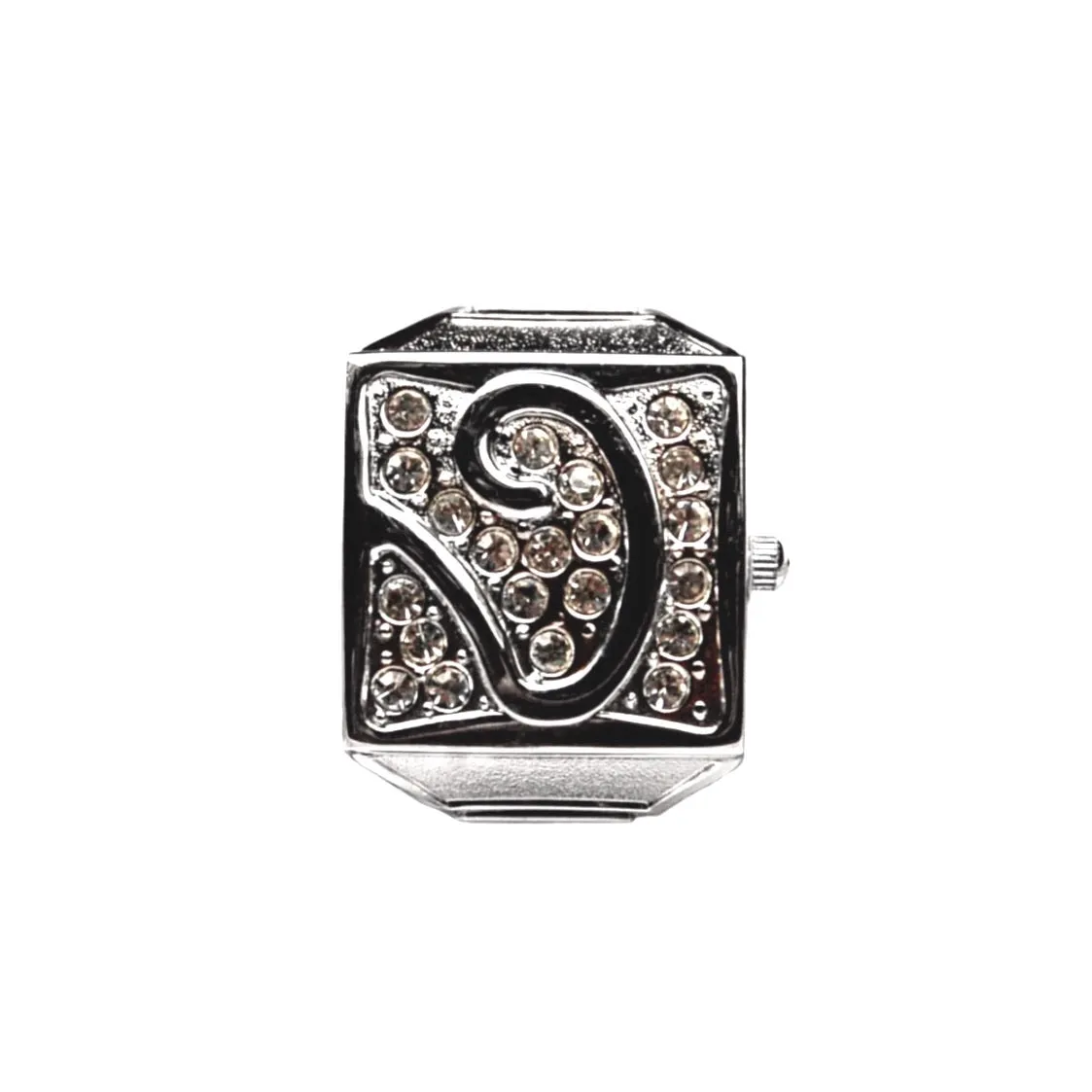 White Pave Cube Ring Watch