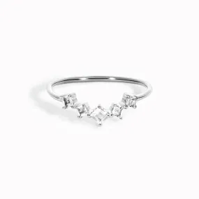 White Topaz Silver Ring - Aurora