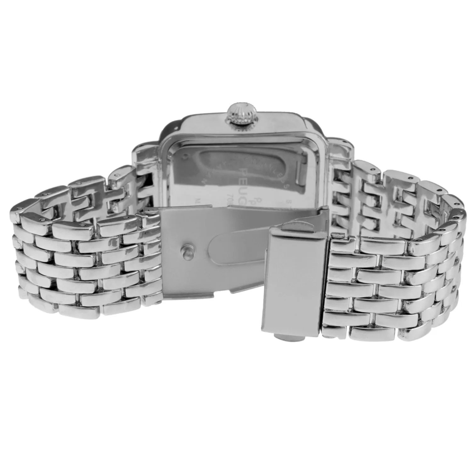 Women's 36X30mm Silver Tank Bracelet Watch Panther Link Bracelet