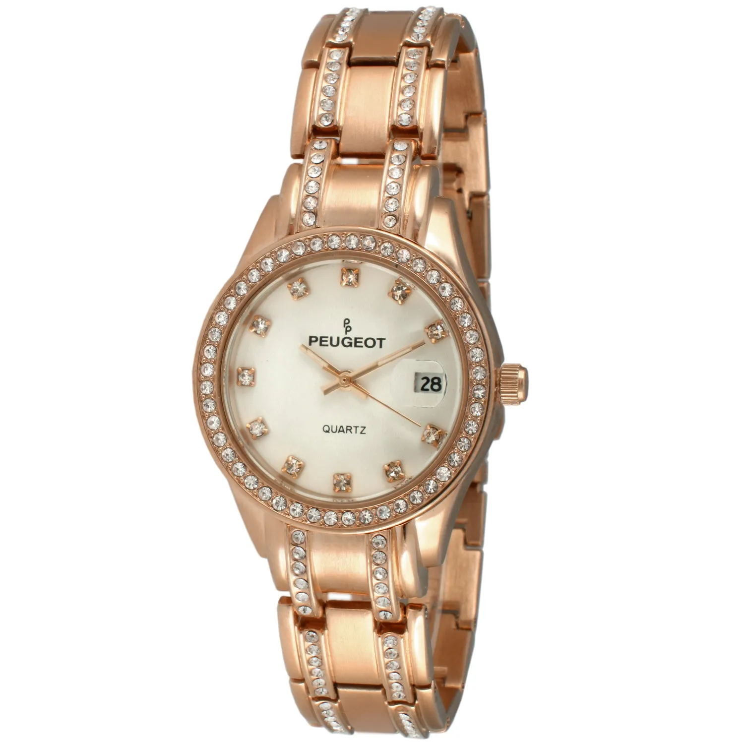 Womens Luxury Status Rose Gold Swarovski Crystal Watch