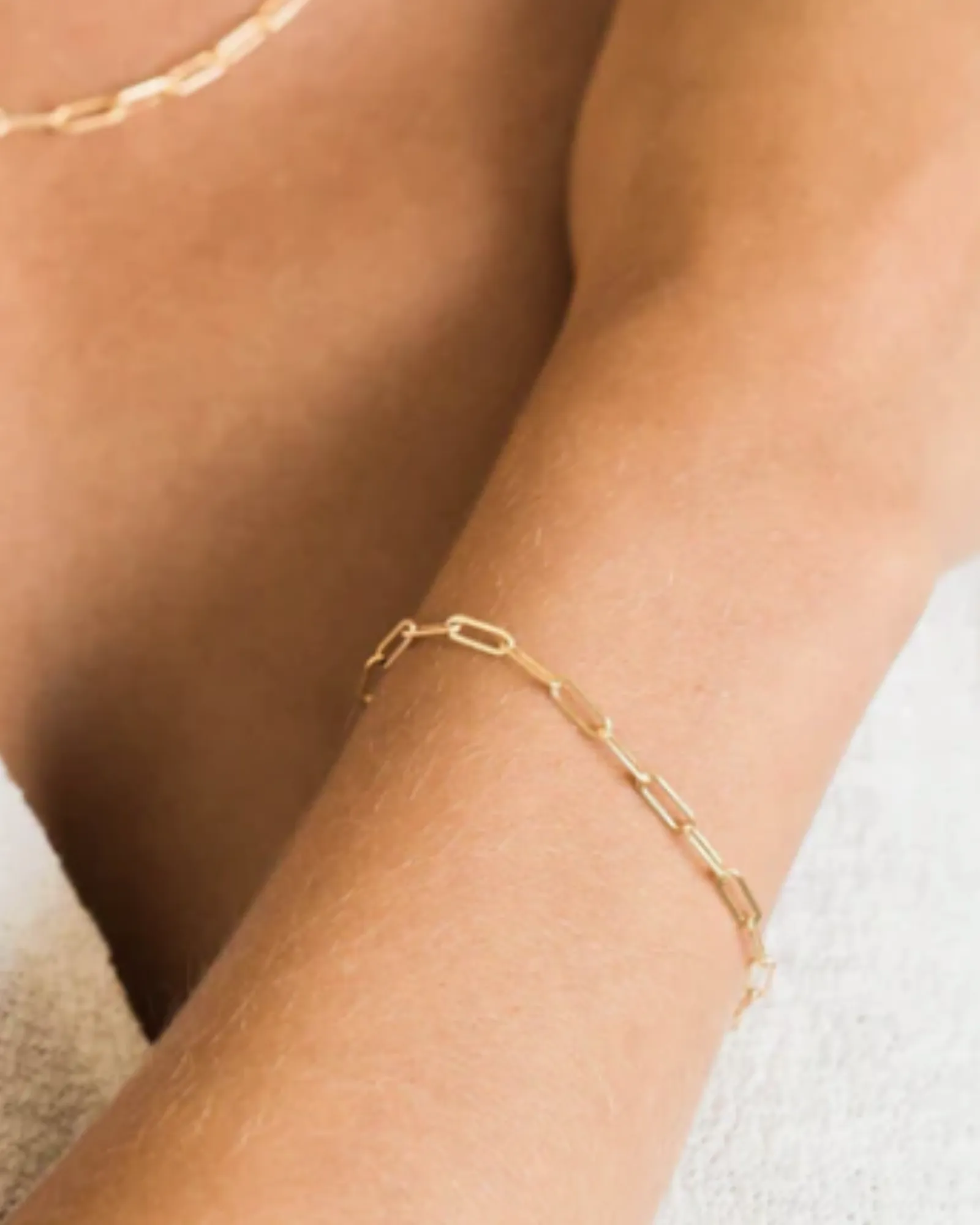 Woven Gold Paper Clip Bracelet