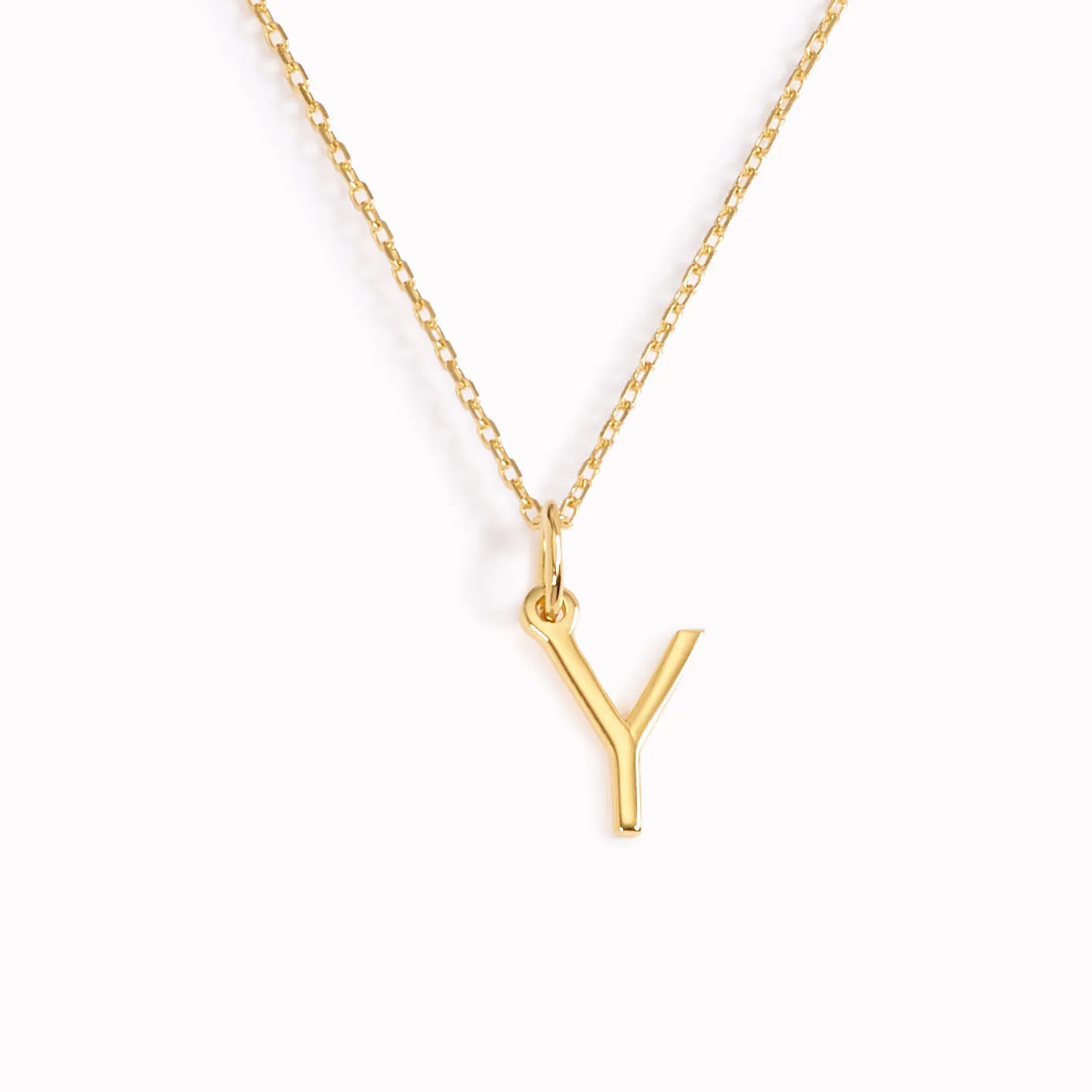 Y Necklace / Gold Initial Necklace